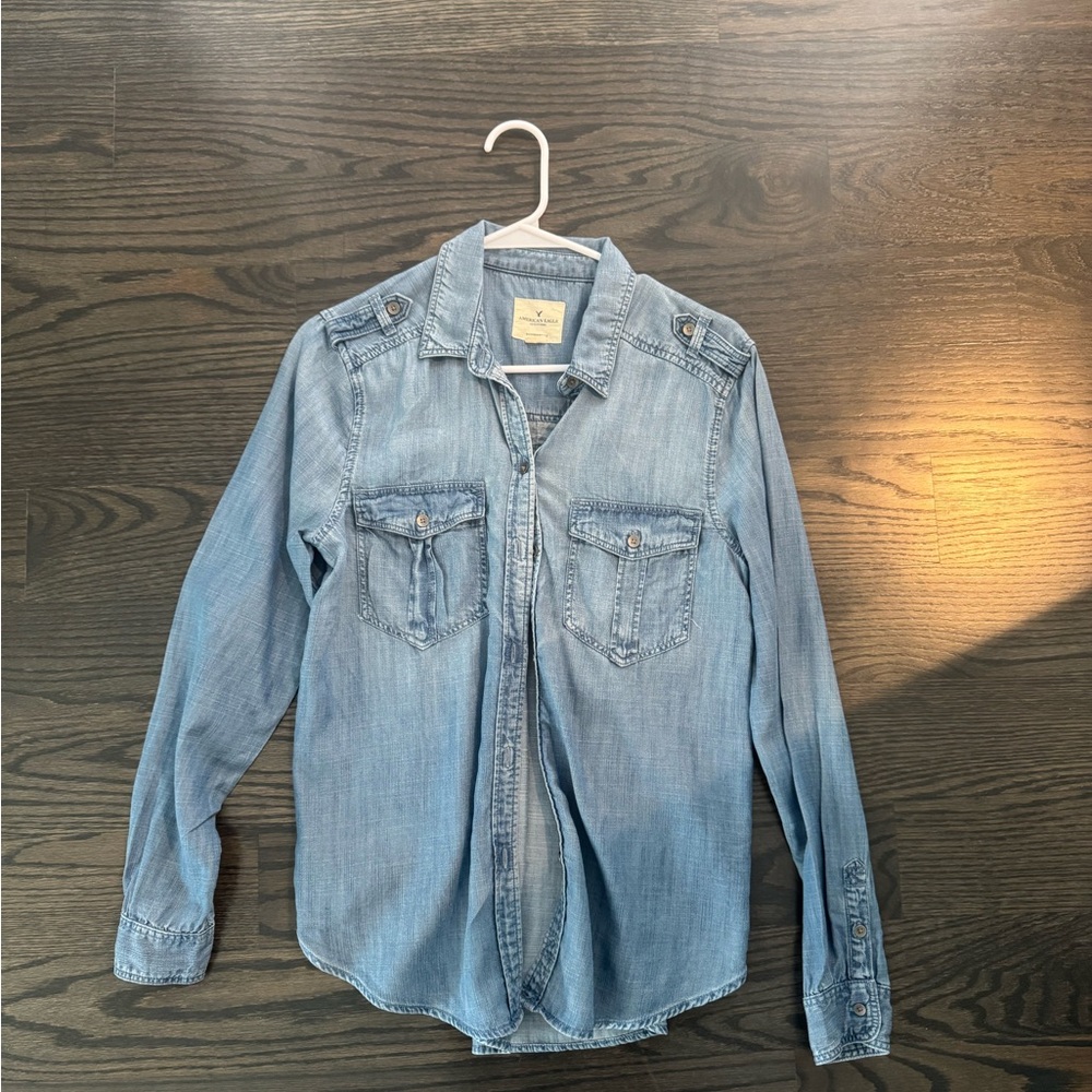 American Eagle Denim Button Up